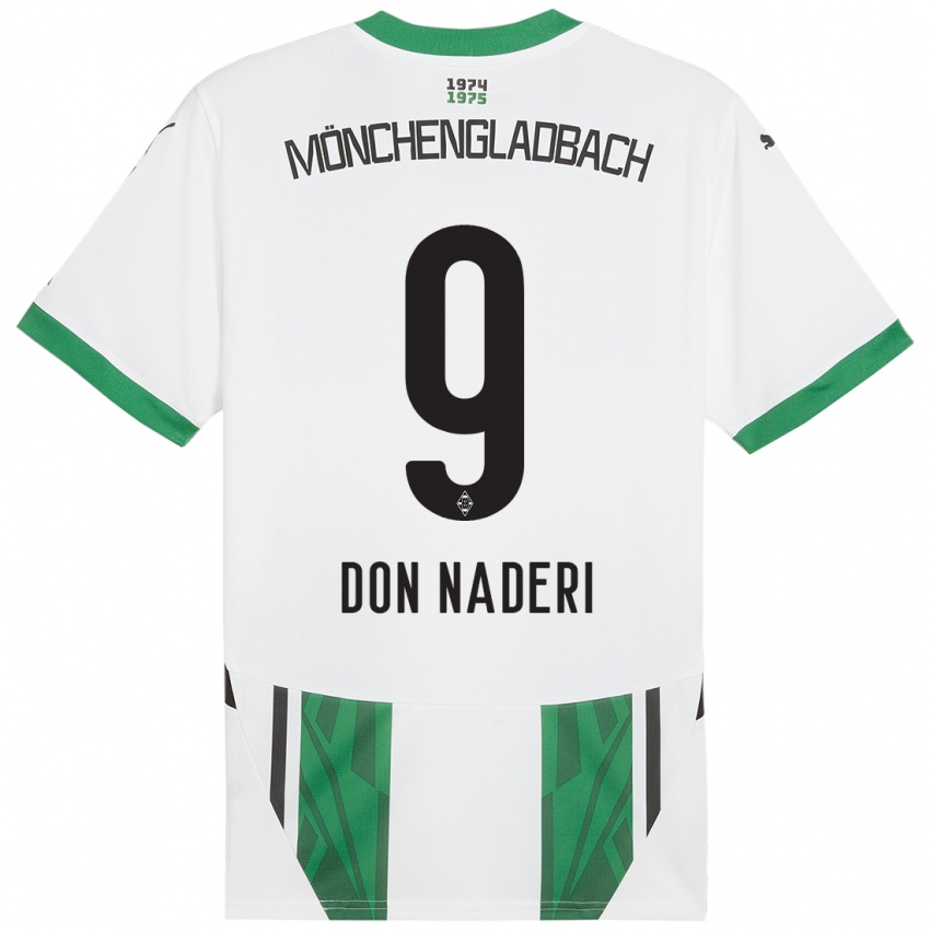 Mulher Camisola Ryan Don Naderi #9 Verde Branco Principal 2024/25 Camisa