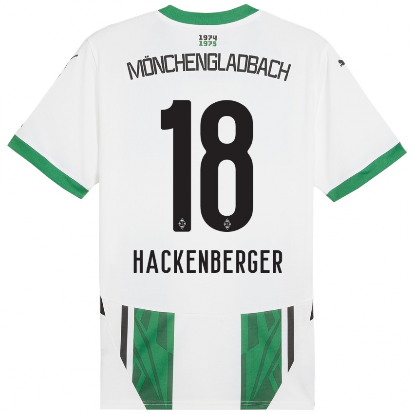 Mulher Camisola Jessica Hackenberger #18 Verde Branco Principal 2024/25 Camisa