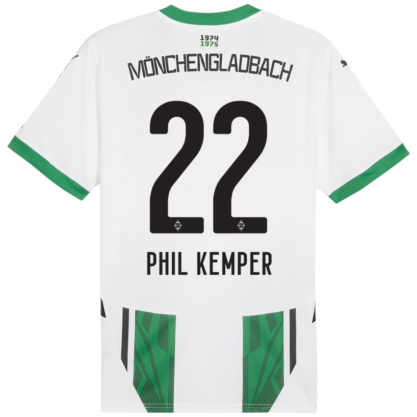 Mulher Camisola Phil Kemper #22 Verde Branco Principal 2024/25 Camisa