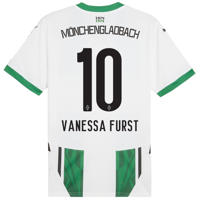 Mulher Camisola Vanessa Fürst #10 Verde Branco Principal 2024/25 Camisa