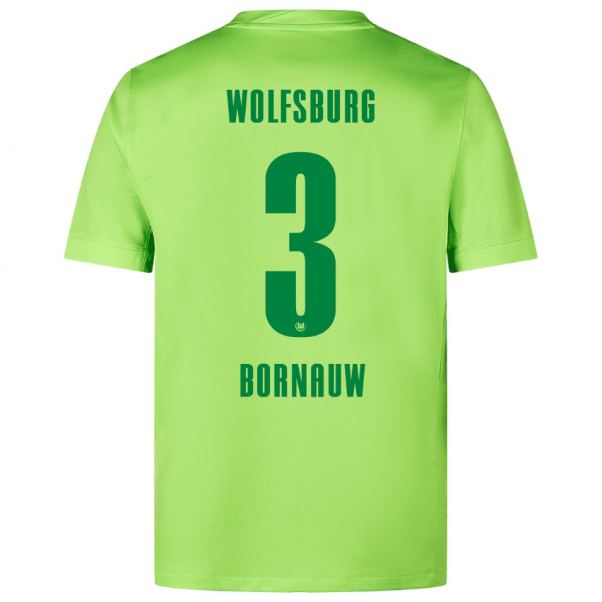 Mulher Camisola Sebastiaan Bornauw #3 Verde Fluorescente Principal 2024/25 Camisa