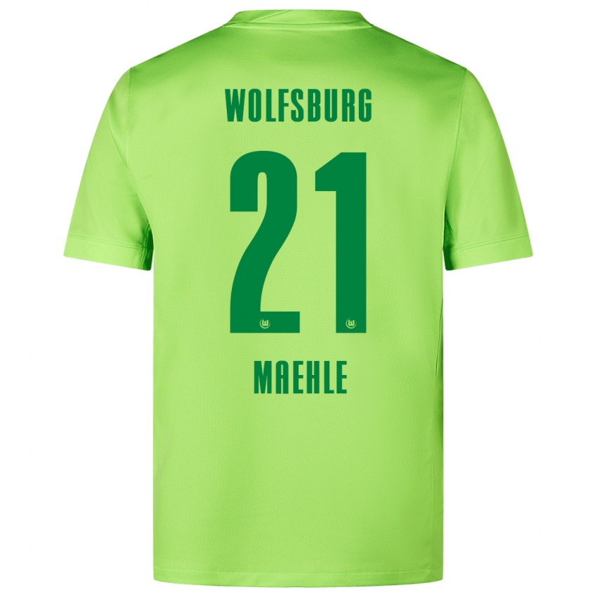 Mulher Camisola Joakim Maehle #21 Verde Fluorescente Principal 2024/25 Camisa