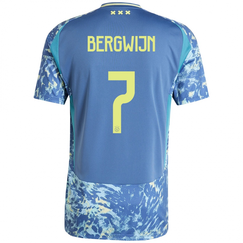 Mulher Camisola Steven Bergwijn #7 Amarelo Azul Cinzento Alternativa 2024/25 Camisa