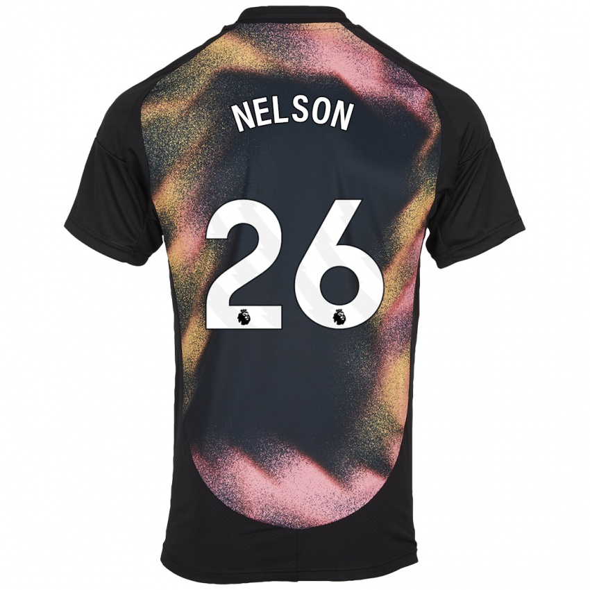 Mulher Camisola Ben Nelson #26 Preto Branco Alternativa 2024/25 Camisa