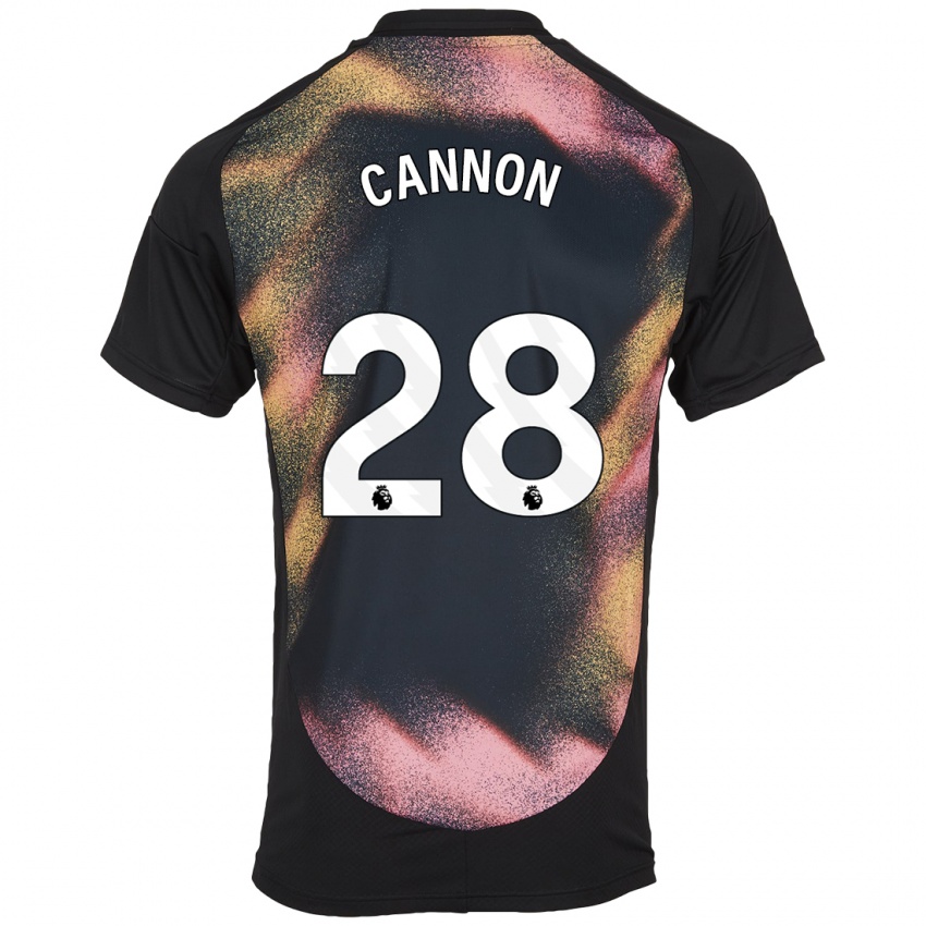 Mulher Camisola Thomas Cannon #28 Preto Branco Alternativa 2024/25 Camisa