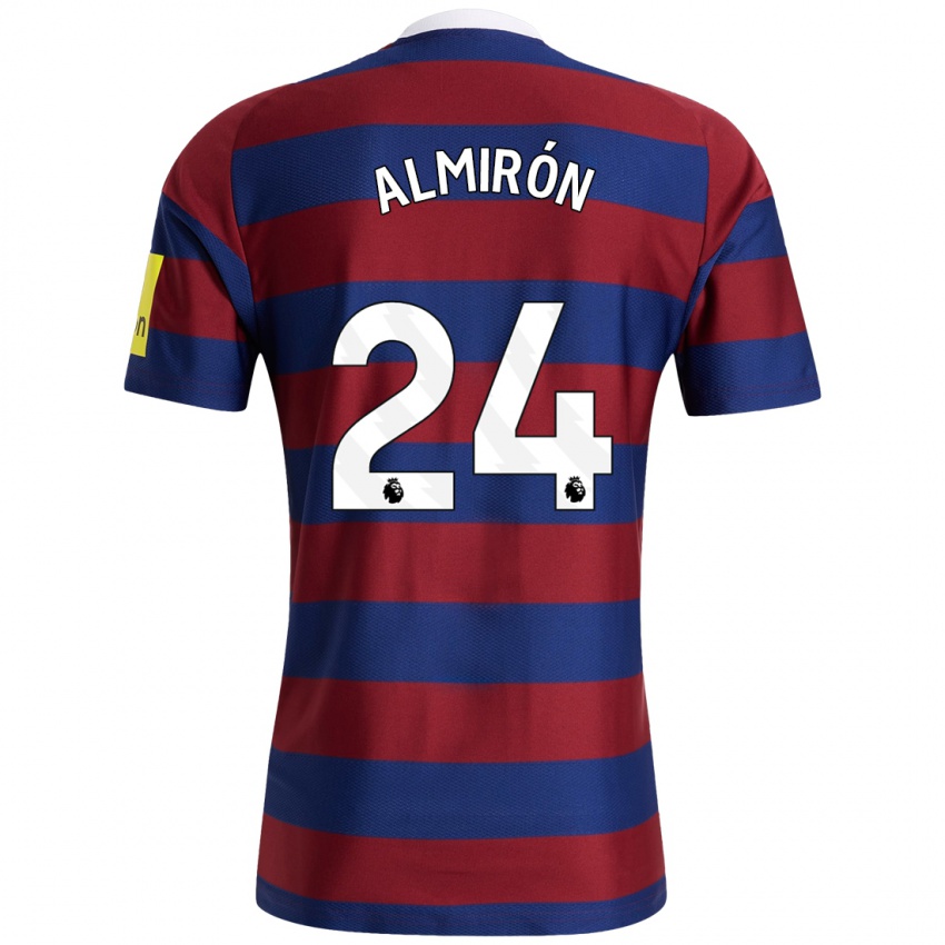 Mulher Camisola Miguel Almiron #24 Bordeaux Azul Marinho Alternativa 2024/25 Camisa