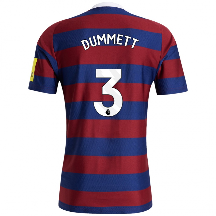 Mulher Camisola Paul Dummett #3 Bordeaux Azul Marinho Alternativa 2024/25 Camisa