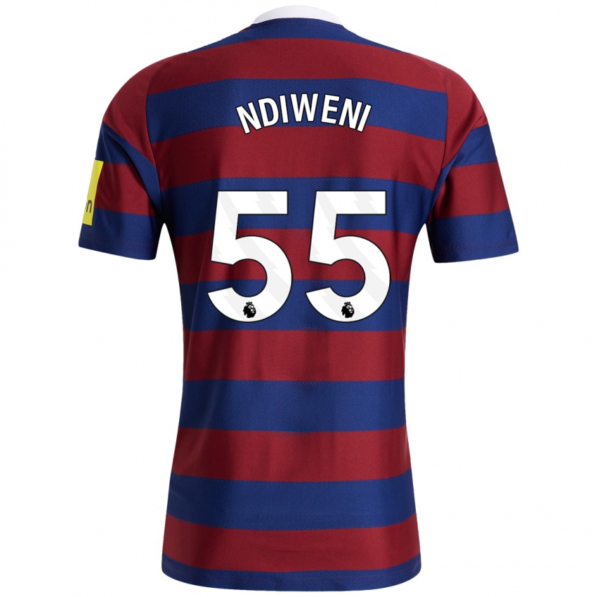 Mulher Camisola Michael Ndiweni #55 Bordeaux Azul Marinho Alternativa 2024/25 Camisa