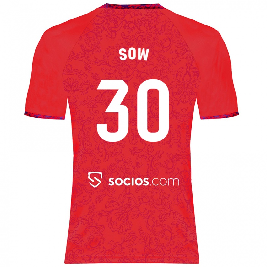 Mulher Camisola Ibrahima Sow #30 Vermelho Alternativa 2024/25 Camisa