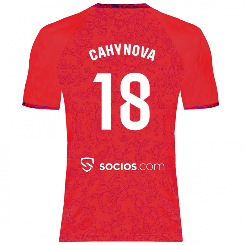 Mulher Camisola Klara Cahynova #18 Vermelho Alternativa 2024/25 Camisa