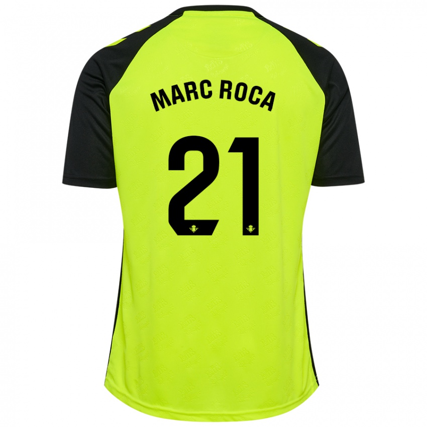 Mulher Camisola Marc Roca #21 Preto Amarelo Fluorescente Alternativa 2024/25 Camisa