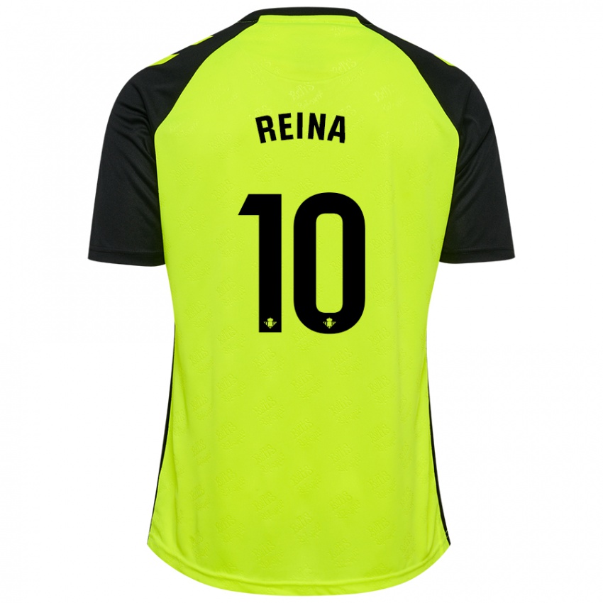 Mulher Camisola Carlos Reina #10 Preto Amarelo Fluorescente Alternativa 2024/25 Camisa