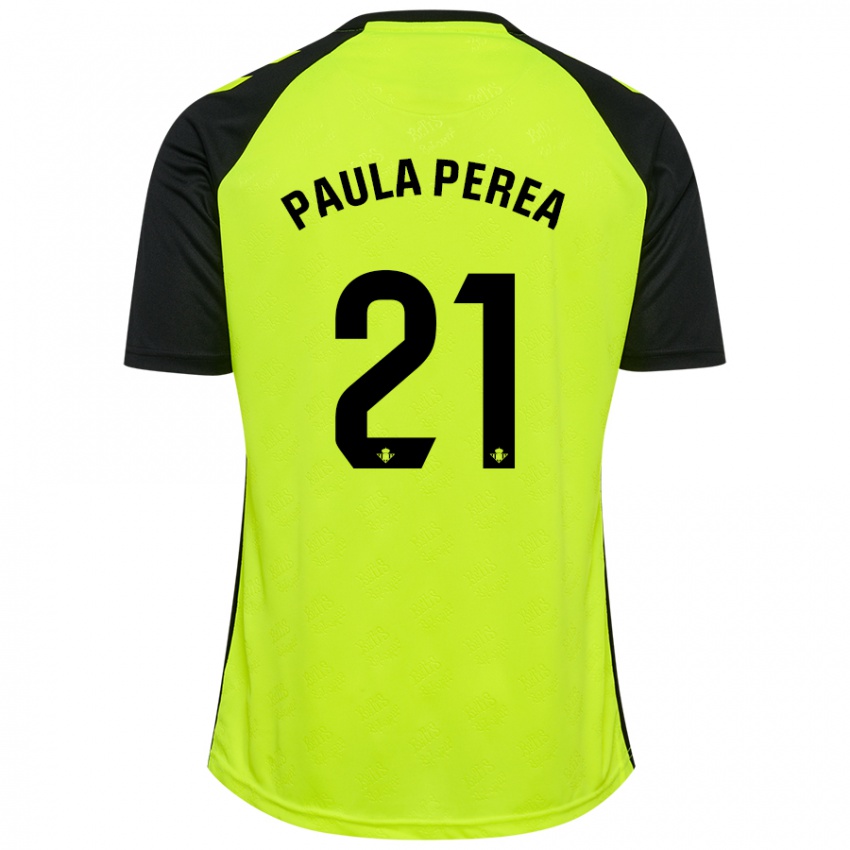 Mulher Camisola Paula Perea Ramírez #21 Preto Amarelo Fluorescente Alternativa 2024/25 Camisa