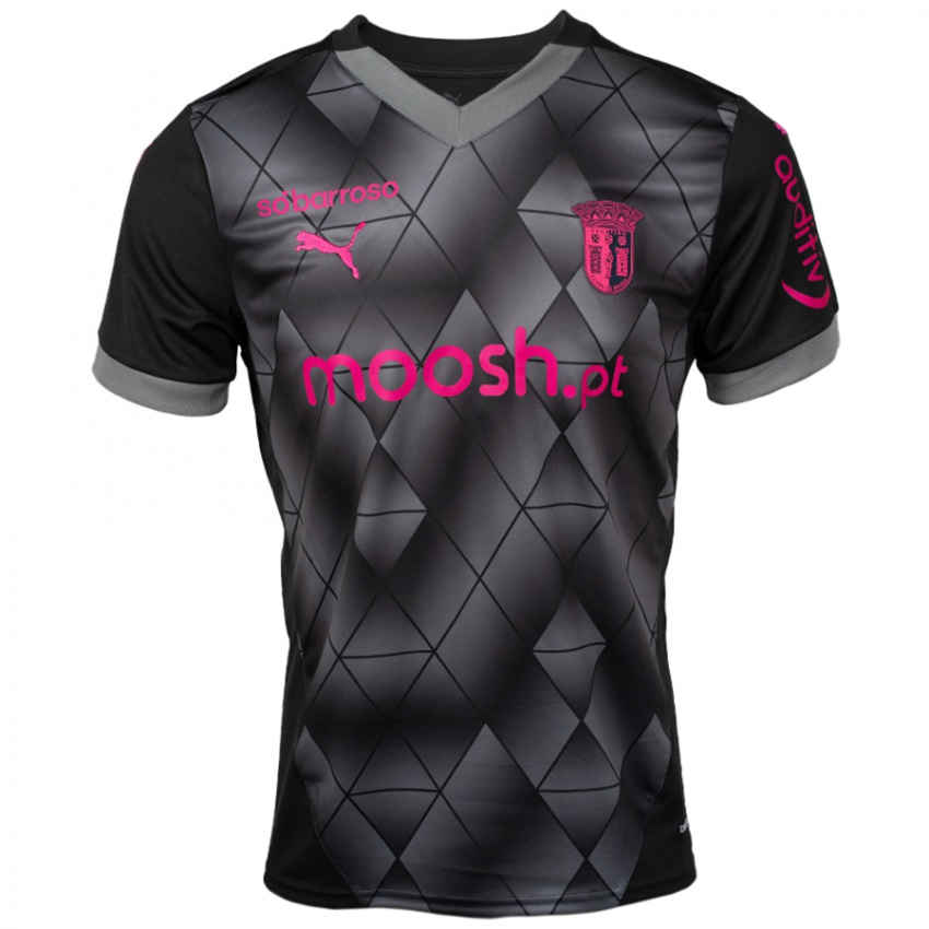 Mulher Camisola Seu Nome #0 Preto Rosa Alternativa 2024/25 Camisa