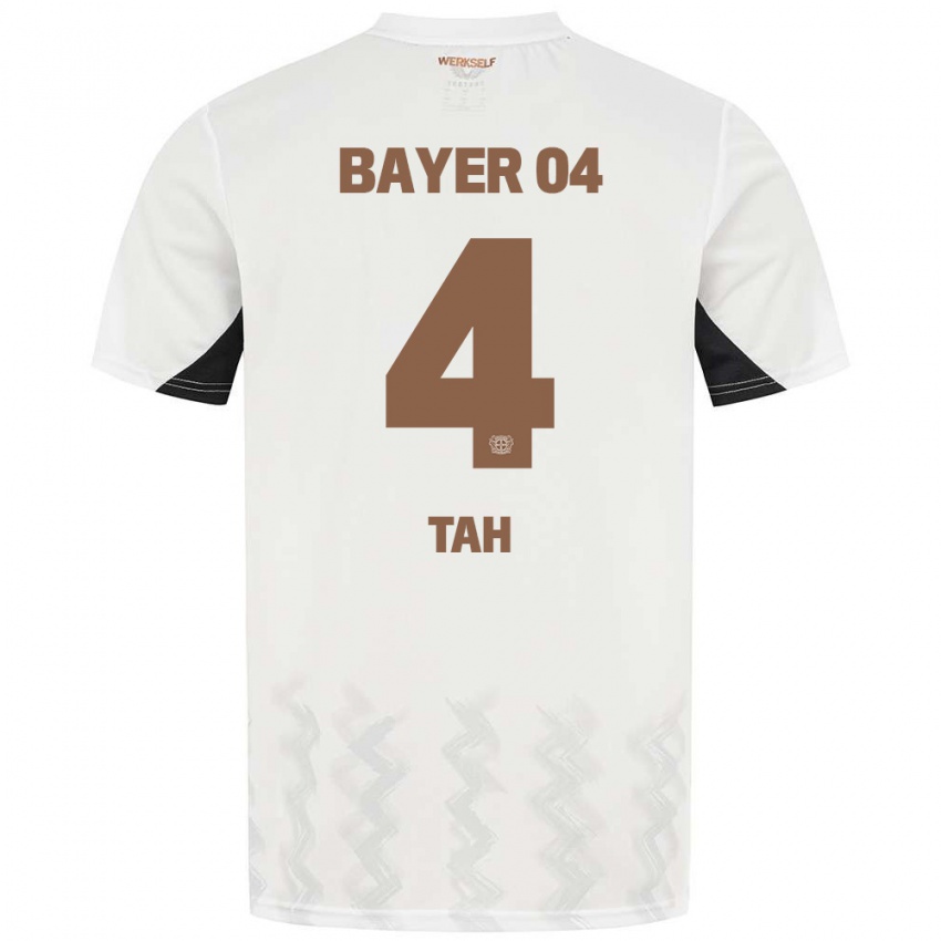 Mulher Camisola Jonathan Tah #4 Preto Branco Alternativa 2024/25 Camisa