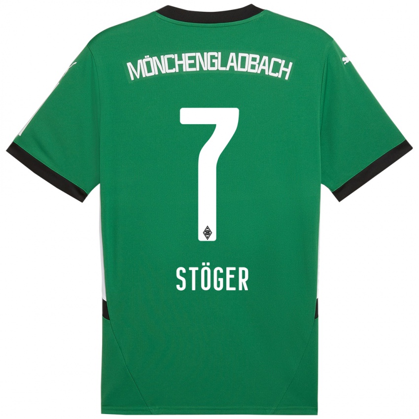 Mulher Camisola Kevin Stöger #7 Verde Branco Alternativa 2024/25 Camisa