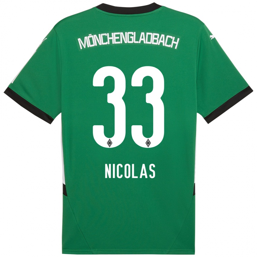 Mulher Camisola Moritz Nicolas #33 Verde Branco Alternativa 2024/25 Camisa