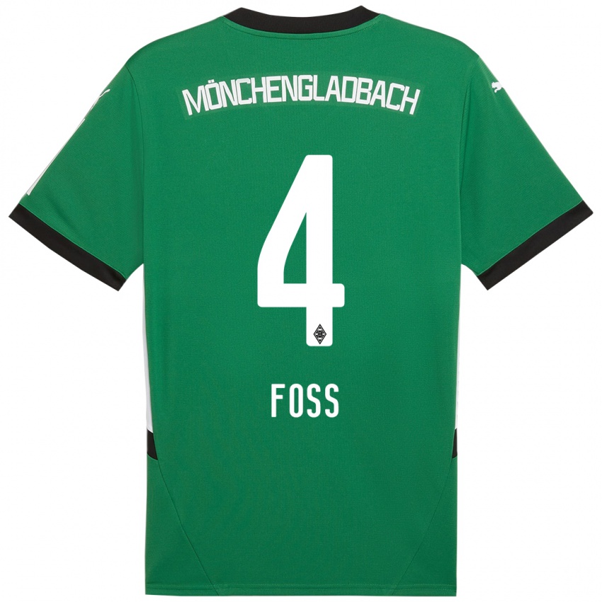 Mulher Camisola Jonathan Foss #4 Verde Branco Alternativa 2024/25 Camisa