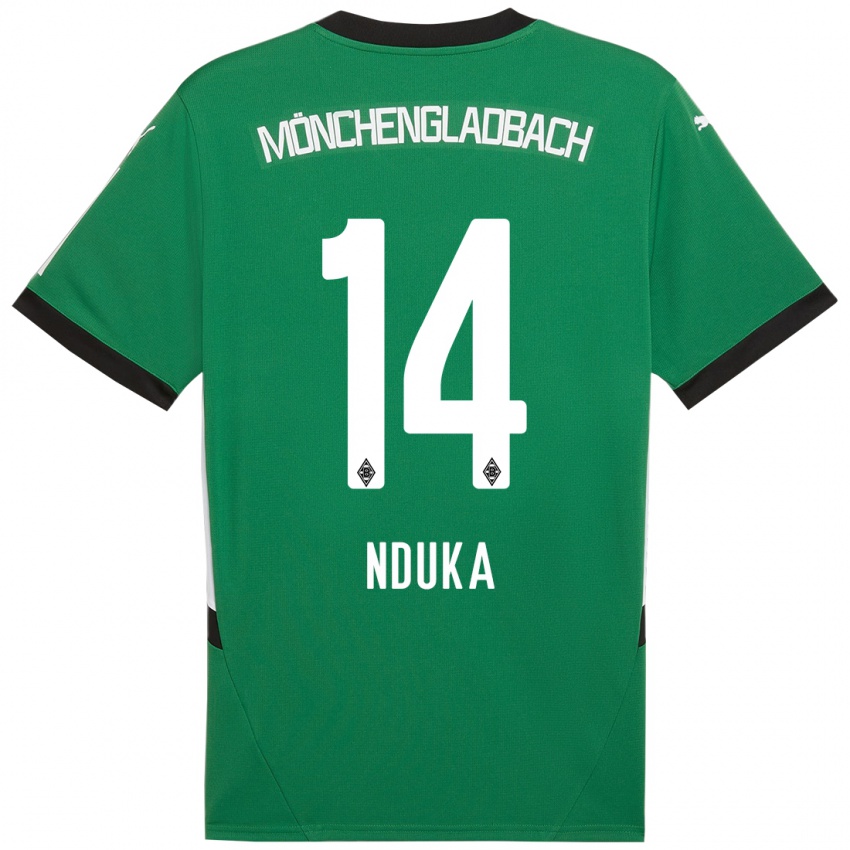 Mulher Camisola Michael Nduka #14 Verde Branco Alternativa 2024/25 Camisa