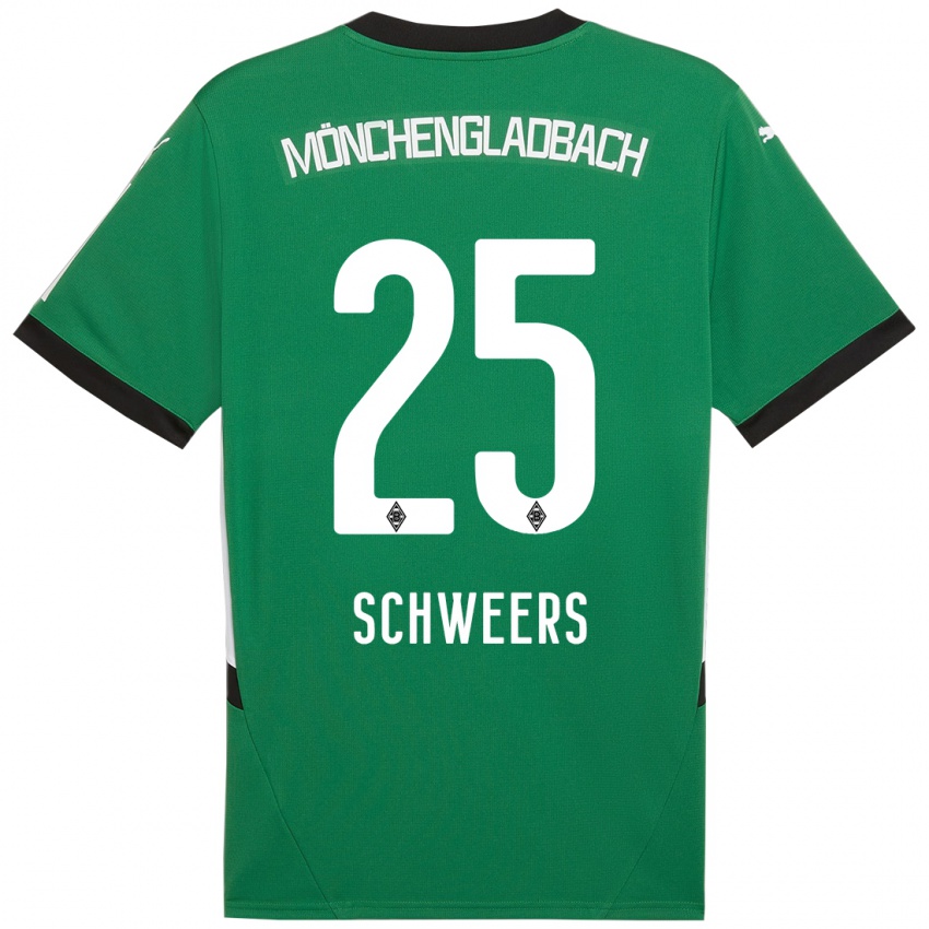 Mulher Camisola Lion Schweers #25 Verde Branco Alternativa 2024/25 Camisa