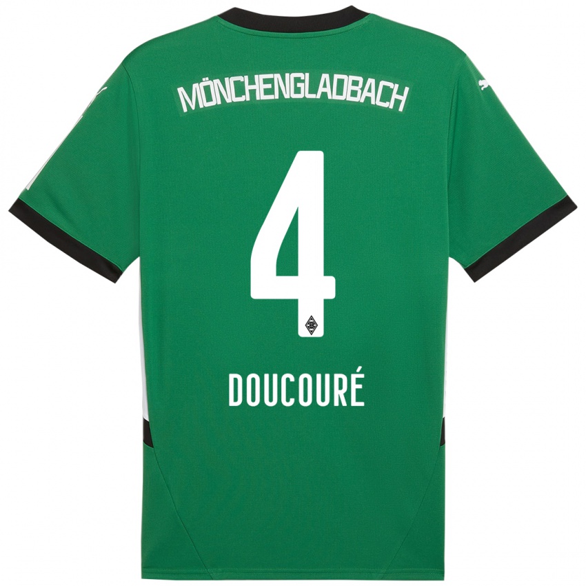 Mulher Camisola Mamadou Doucoure #4 Verde Branco Alternativa 2024/25 Camisa