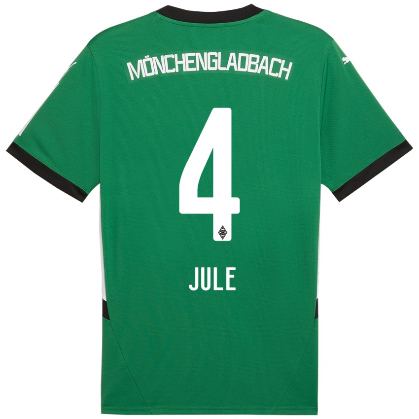 Mulher Camisola Jule Dallmann #4 Verde Branco Alternativa 2024/25 Camisa