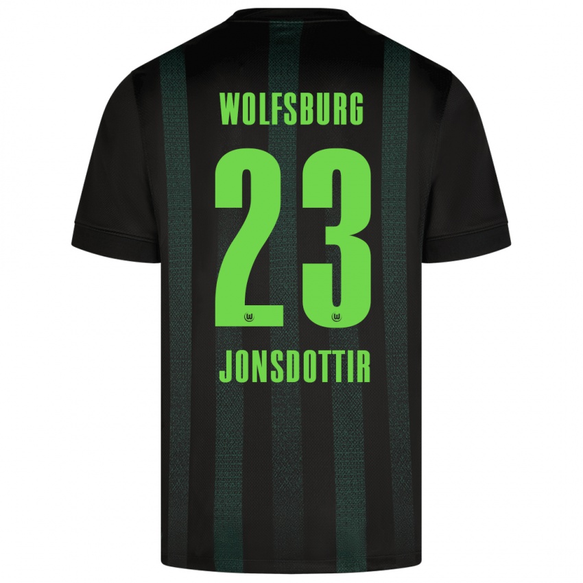 Mulher Camisola Sveindís Jane Jónsdóttir #23 Verde Escuro Alternativa 2024/25 Camisa