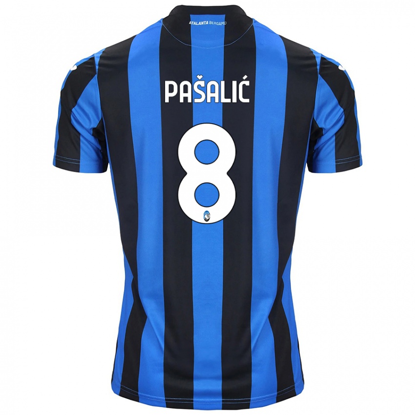 Criança Camisola Mario Pasalic #8 Azul Preto Principal 2024/25 Camisa