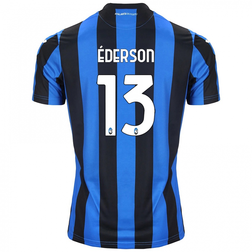 Criança Camisola Ederson #13 Azul Preto Principal 2024/25 Camisa