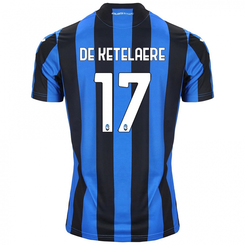 Criança Camisola Charles De Ketelaere #17 Azul Preto Principal 2024/25 Camisa