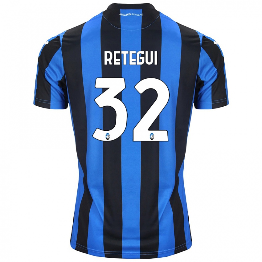 Criança Camisola Mateo Retegui #32 Azul Preto Principal 2024/25 Camisa