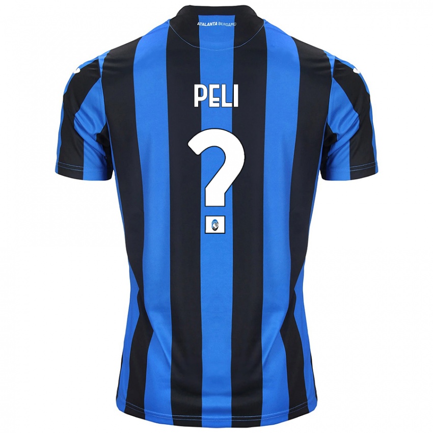 Criança Camisola Lorenzo Peli #0 Azul Preto Principal 2024/25 Camisa