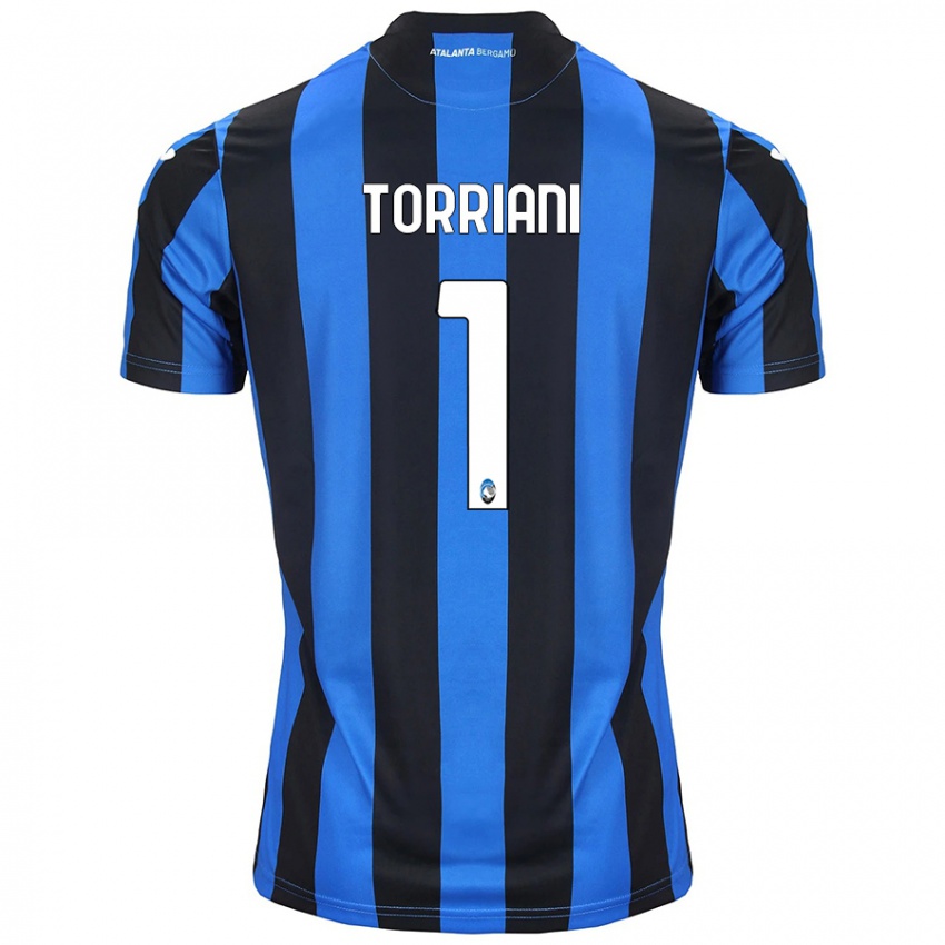 Criança Camisola Andrea Torriani #1 Azul Preto Principal 2024/25 Camisa