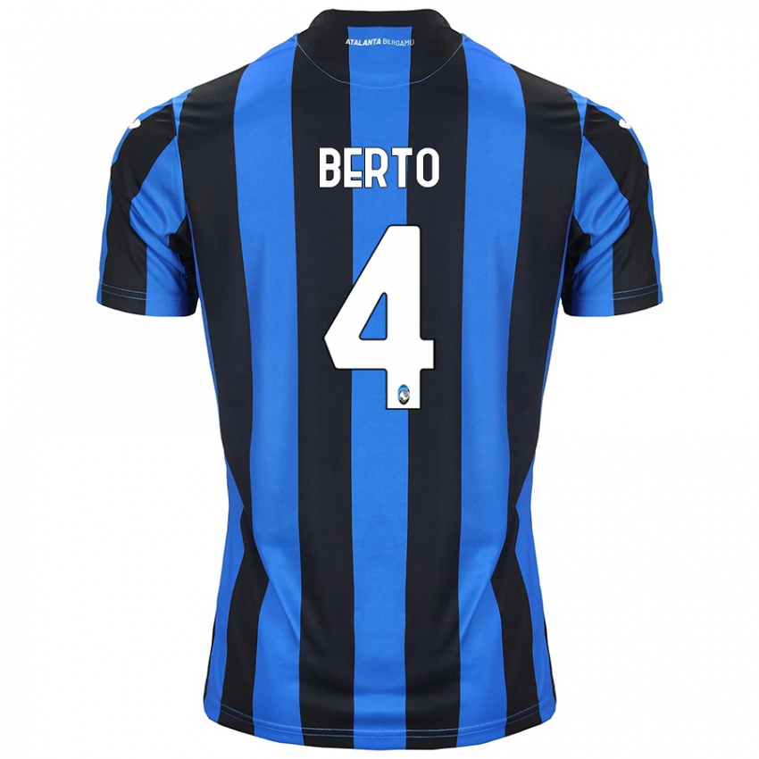 Criança Camisola Gabriele Berto #4 Azul Preto Principal 2024/25 Camisa