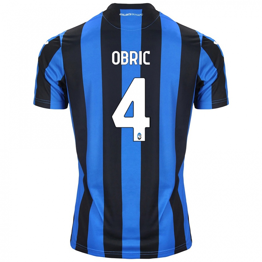 Criança Camisola Relja Obric #4 Azul Preto Principal 2024/25 Camisa