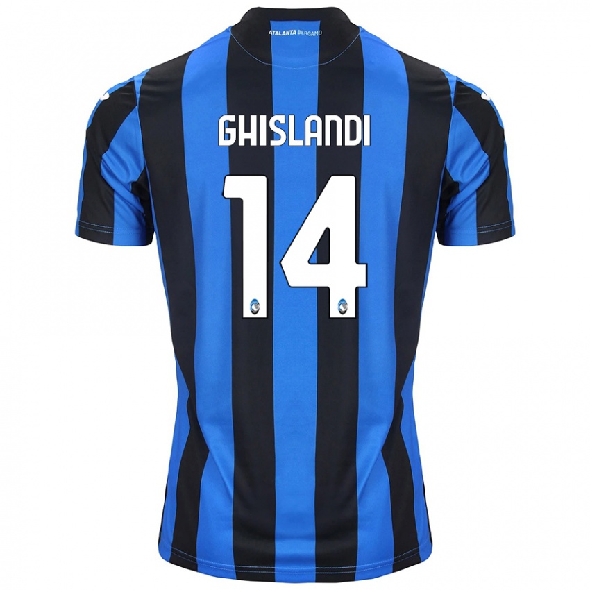 Criança Camisola Davide Ghislandi #14 Azul Preto Principal 2024/25 Camisa