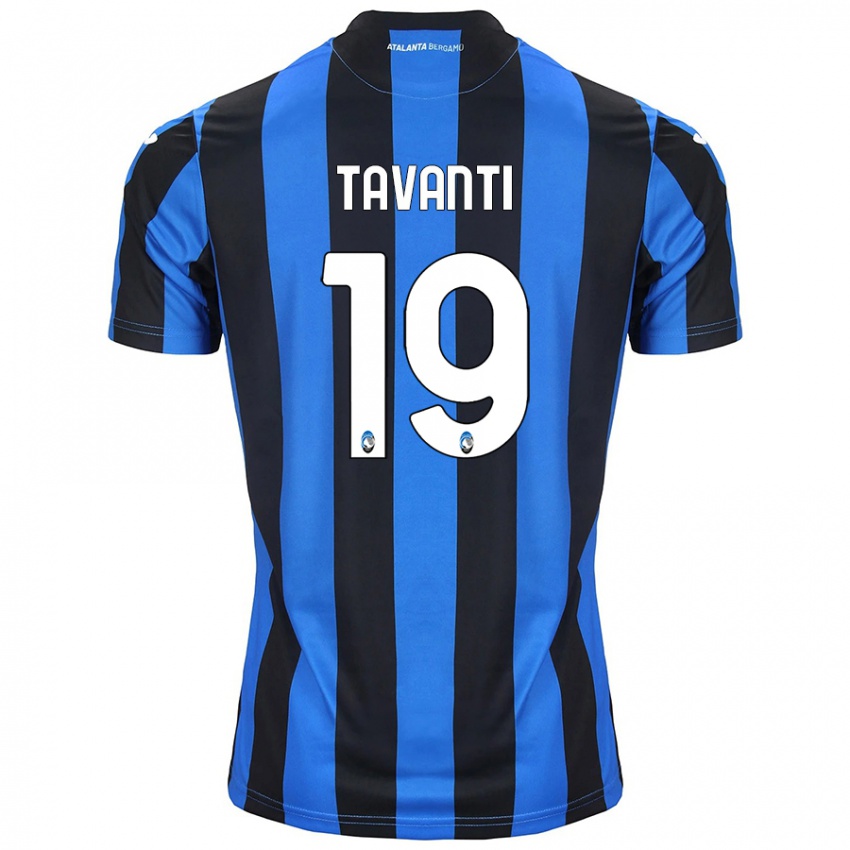 Criança Camisola Mattia Tavanti #19 Azul Preto Principal 2024/25 Camisa