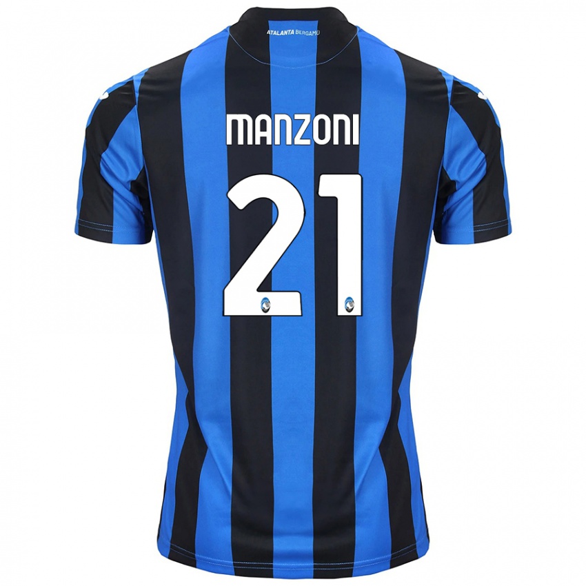 Criança Camisola Alberto Manzoni #21 Azul Preto Principal 2024/25 Camisa