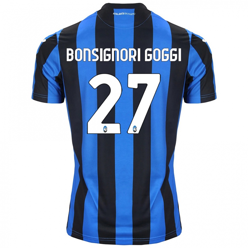 Criança Camisola Lorenzo Bonsignori Goggi #27 Azul Preto Principal 2024/25 Camisa