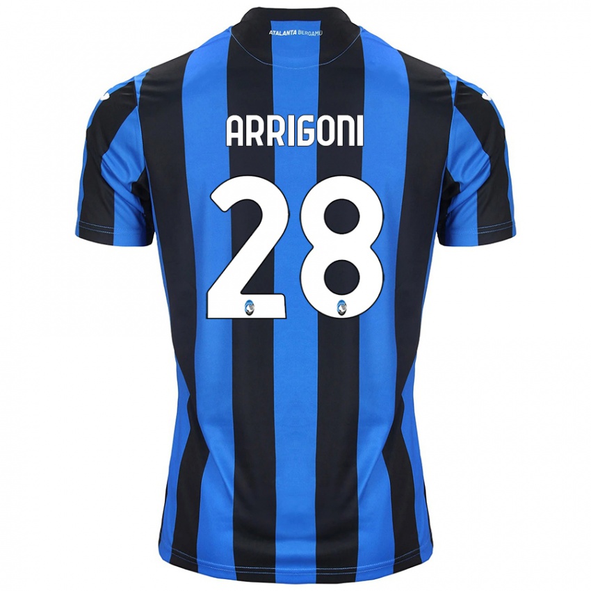 Criança Camisola Mattia Arrigoni #28 Azul Preto Principal 2024/25 Camisa