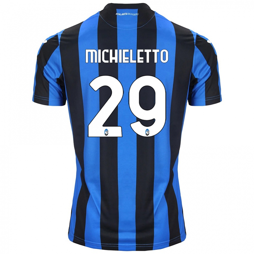 Criança Camisola Andrea Michieletto #29 Azul Preto Principal 2024/25 Camisa