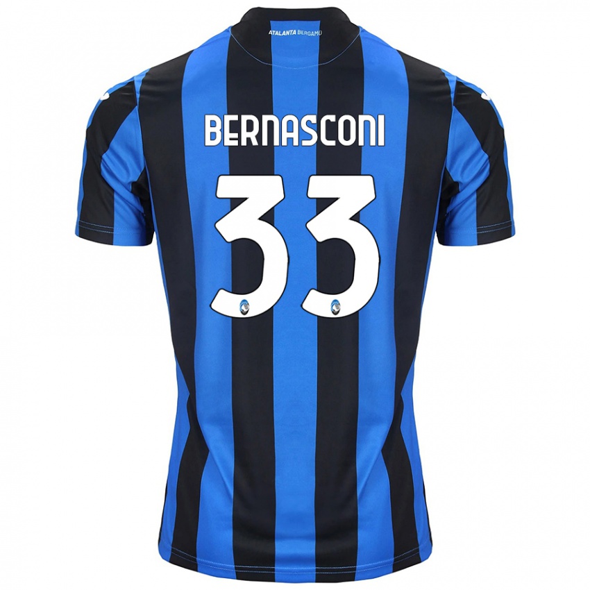 Criança Camisola Lorenzo Bernasconi #33 Azul Preto Principal 2024/25 Camisa