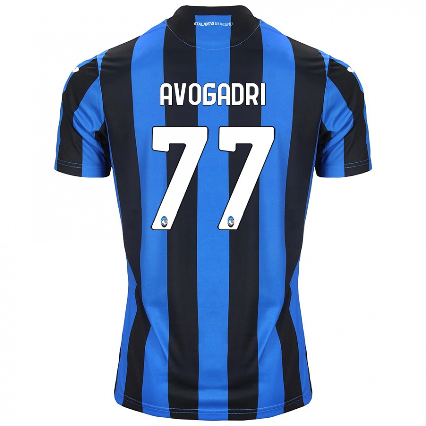 Criança Camisola Lorenzo Avogadri #77 Azul Preto Principal 2024/25 Camisa