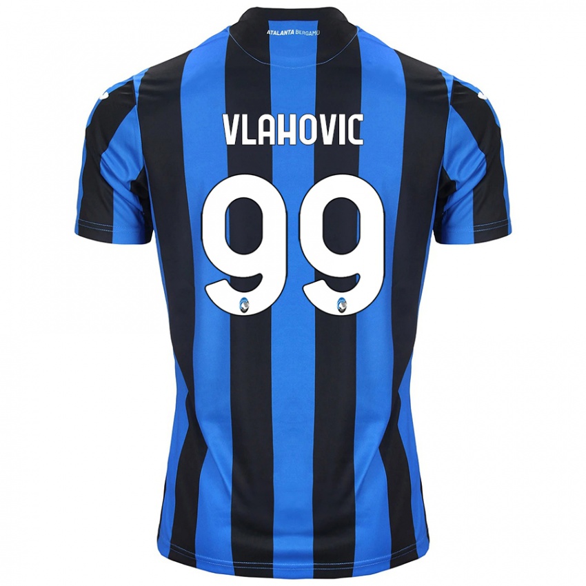 Criança Camisola Vanja Vlahovic #99 Azul Preto Principal 2024/25 Camisa