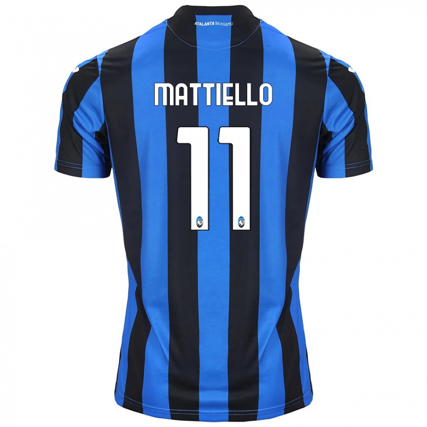 Criança Camisola Federico Mattiello #11 Azul Preto Principal 2024/25 Camisa