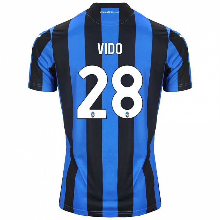 Criança Camisola Luca Vido #28 Azul Preto Principal 2024/25 Camisa