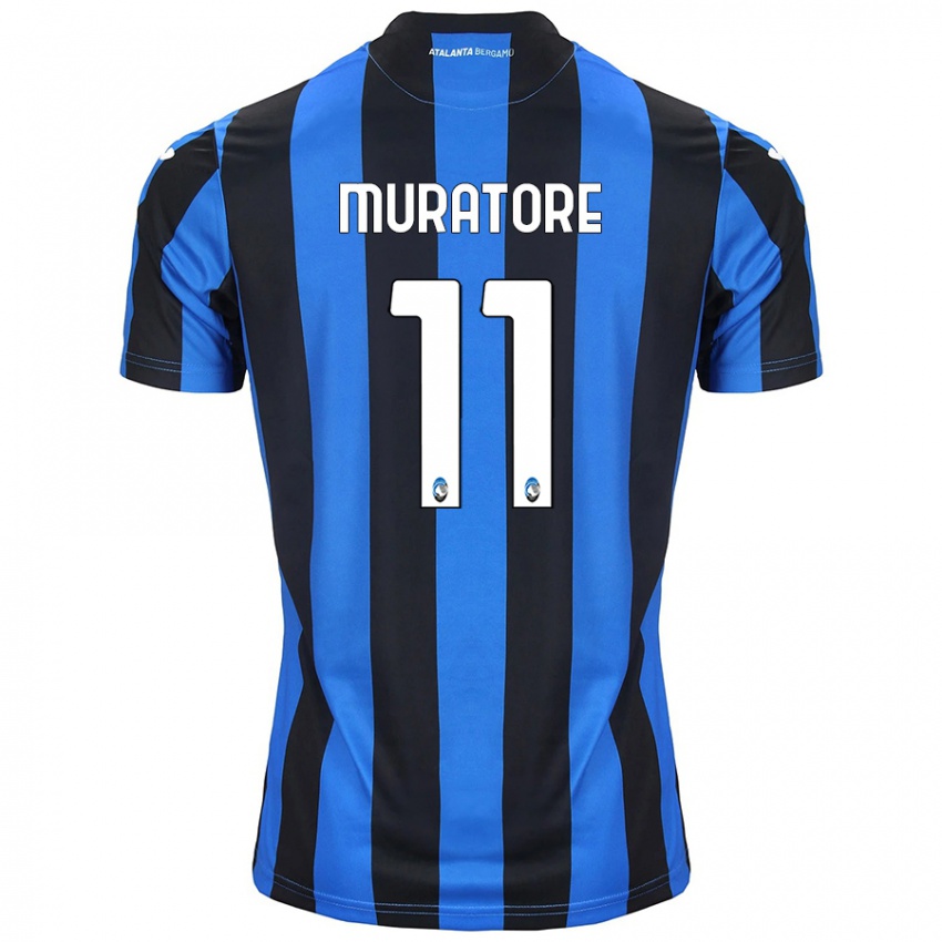 Criança Camisola Simone Muratore #11 Azul Preto Principal 2024/25 Camisa