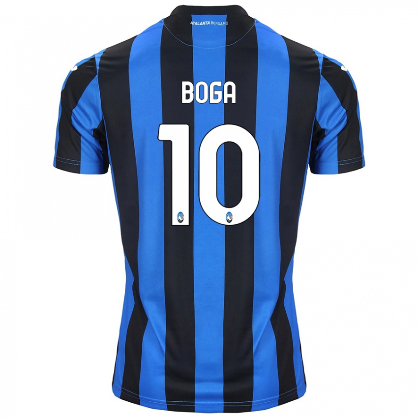 Criança Camisola Jeremie Boga #10 Azul Preto Principal 2024/25 Camisa