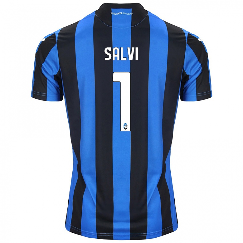 Criança Camisola Margherita Salvi #1 Azul Preto Principal 2024/25 Camisa