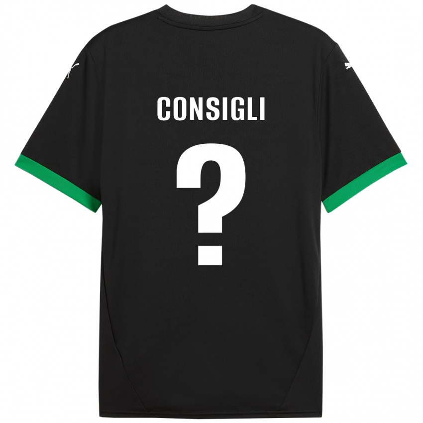 Criança Camisola Andrea Consigli #0 Preto Verde Escuro Principal 2024/25 Camisa